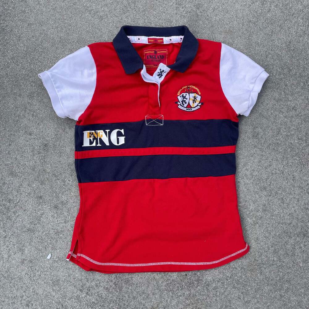 England Victorious Women's Colorblock Polo Shirt Navy Red White